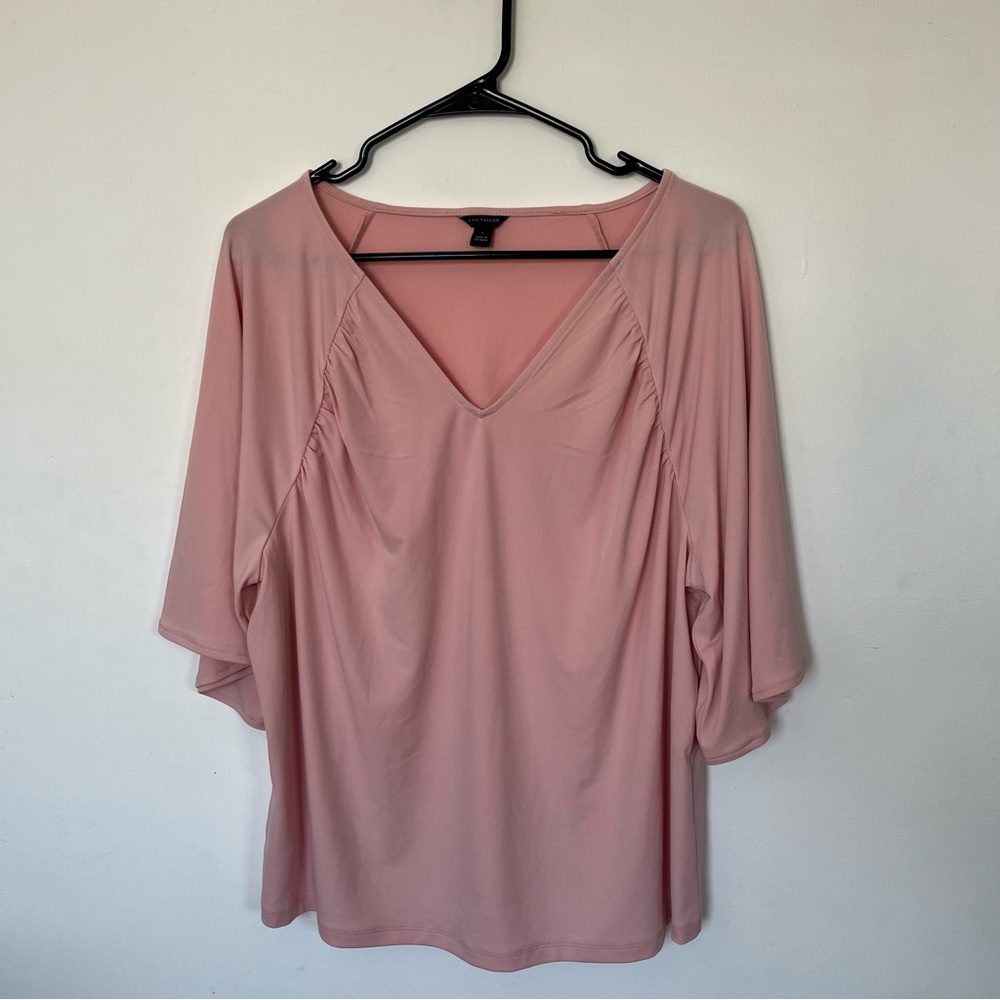 ANN TAYLOR WOMENS PINK TOP